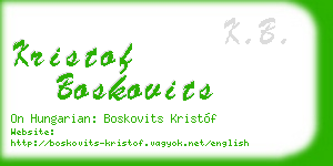 kristof boskovits business card