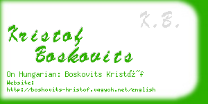kristof boskovits business card